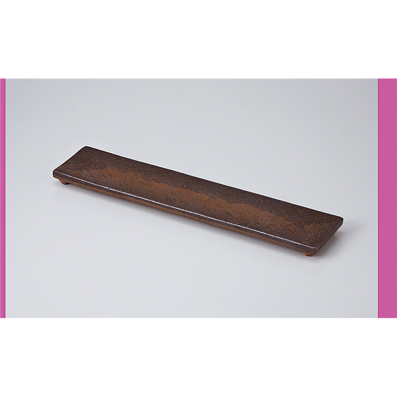 古林陶器 付出皿 灰流し34cm四つ足細長角皿 710460108 1個（ご注文単位1個）【直送品】