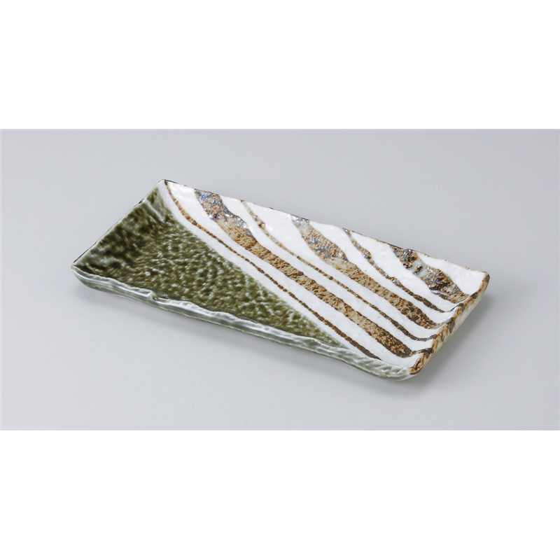 古林陶器 付出皿 織部ストライプ付出皿 511620277 1個（ご注文単位1個）【直送品】