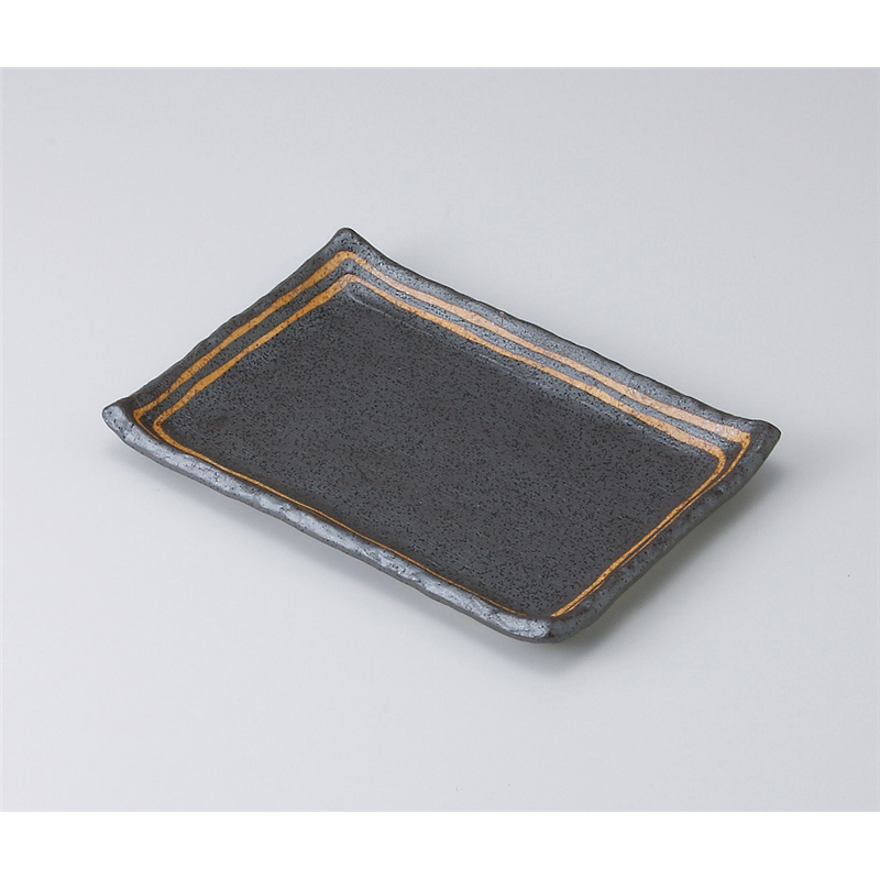 古林陶器 付出皿 黒ライン7.0長角皿 512540247 1個（ご注文単位1個）【直送品】