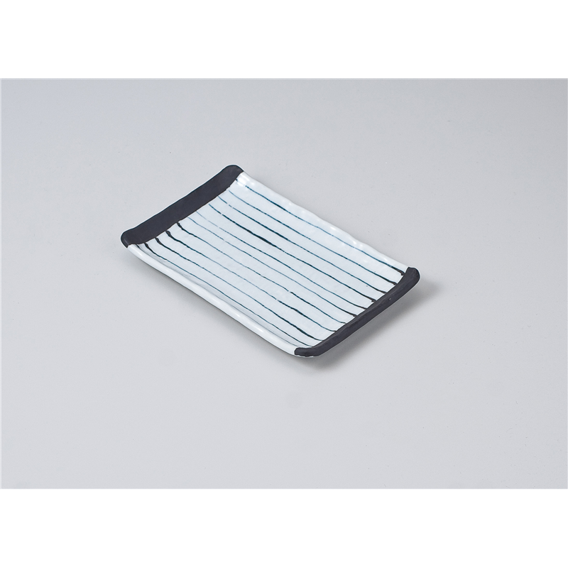 古林陶器 付出皿 いぶし渕黒十草7.0焼物皿 613040347 1個（ご注文単位1個）【直送品】