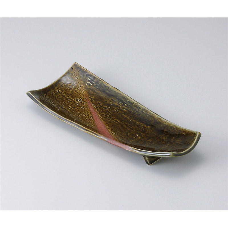 古林陶器 焼物皿特選 織部三角紋反型焼物皿 512420277 1個（ご注文単位1個）【直送品】