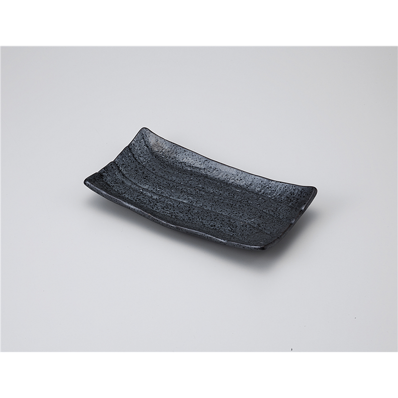 古林陶器 焼物皿 波黒四ツ足焼物皿 1113350315 1個（ご注文単位1個）【直送品】