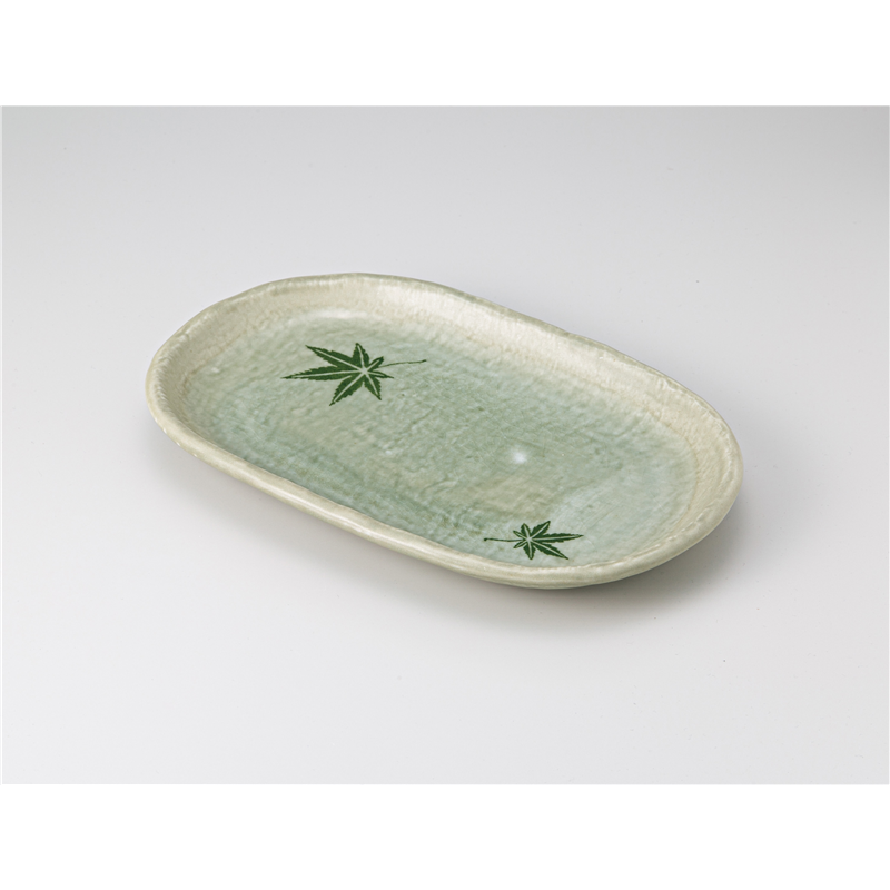 古林陶器 焼物皿 ビードロ紅葉玉渕小判皿(大) 542600674 1個（ご注文単位1個）【直送品】