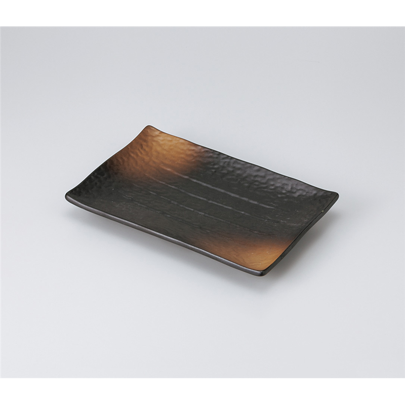 古林陶器 焼物皿 黒備前櫛目焼物皿(中)(607004) 913050451 1個（ご注文単位1個）【直送品】