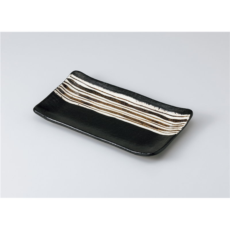 古林陶器 焼物皿 ゆず黒錆十草焼物皿 1013040178 1個（ご注文単位1個）【直送品】