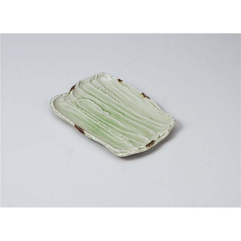 古林陶器 焼物皿 笹みどり荒ソギ焼物皿 613030435 1個（ご注文単位1個）【直送品】