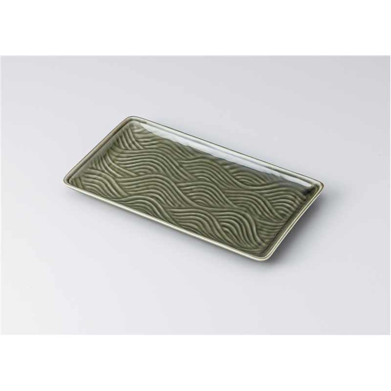 古林陶器 焼物皿 織部青海波8.0長角皿 1312930447 1個（ご注文単位1個）【直送品】