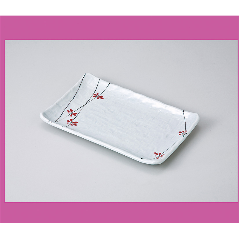 古林陶器 焼物皿 青磁花散らし浜付7.0長角皿 711840247 1個（ご注文単位1個）【直送品】