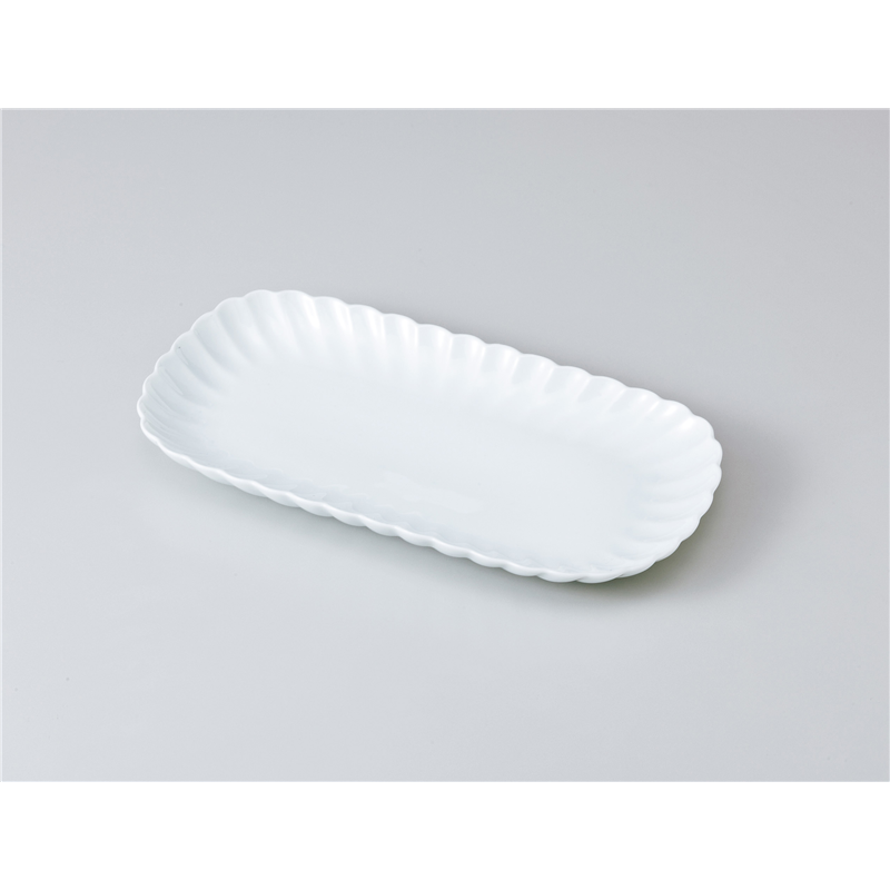 古林陶器 焼物皿 青磁菊型 長角24cmトレー 1013720460 1個（ご注文単位1個）【直送品】