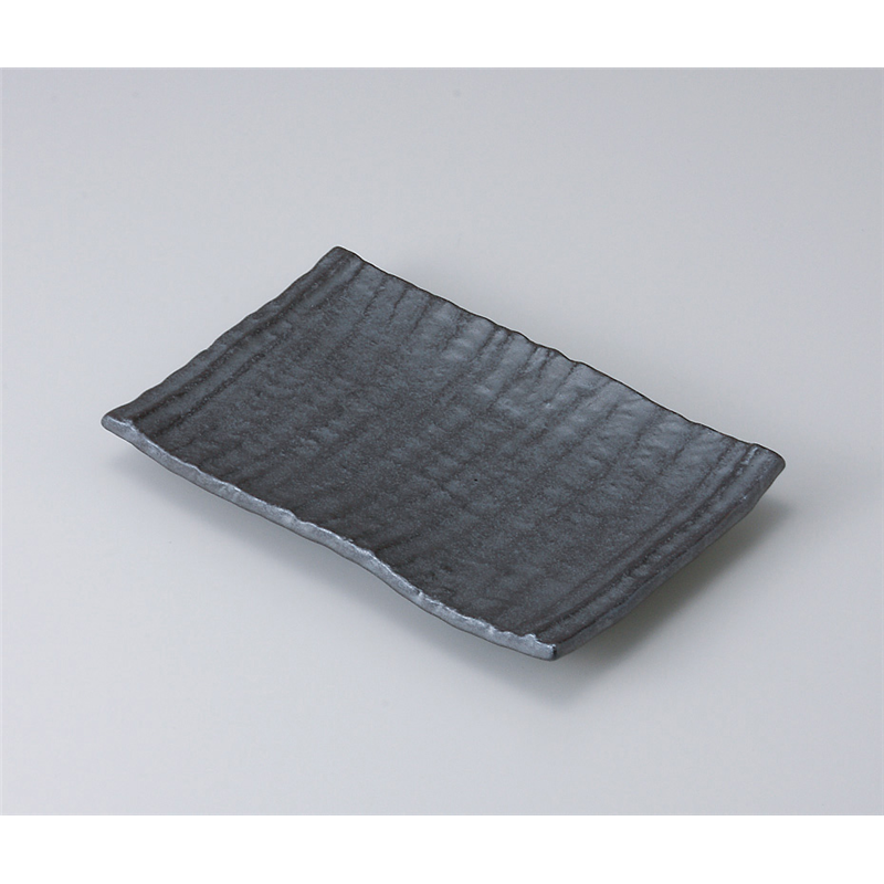 古林陶器 焼物皿 いぶし黒焼物皿 513120451 1個（ご注文単位1個）【直送品】