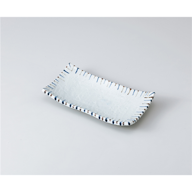 古林陶器 焼物皿 荒目青磁二色十草浜付焼物皿 1014450370 1個（ご注文単位1個）【直送品】