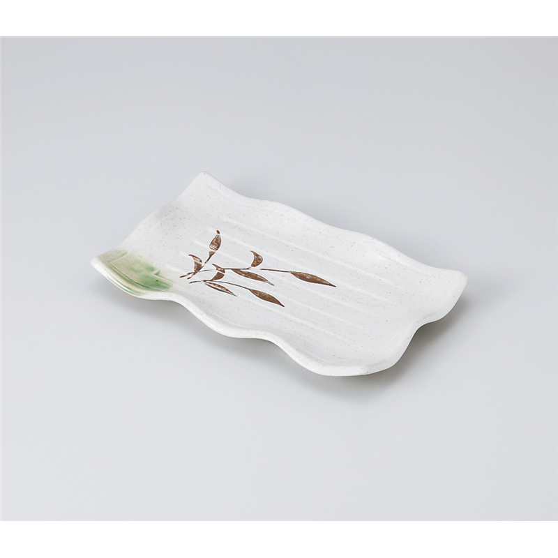 古林陶器 焼物皿 金彩芦波形焼物皿 913320340 1個（ご注文単位1個）【直送品】