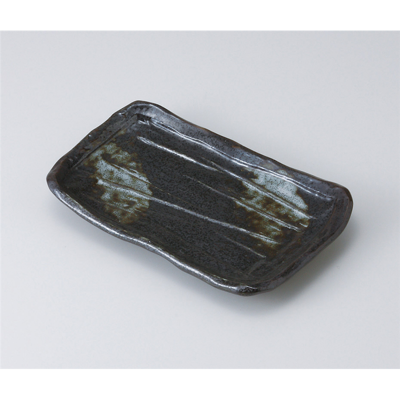 古林陶器 焼物皿 そぎ型焼物皿 天目白吹 513150261 1個（ご注文単位1個）【直送品】