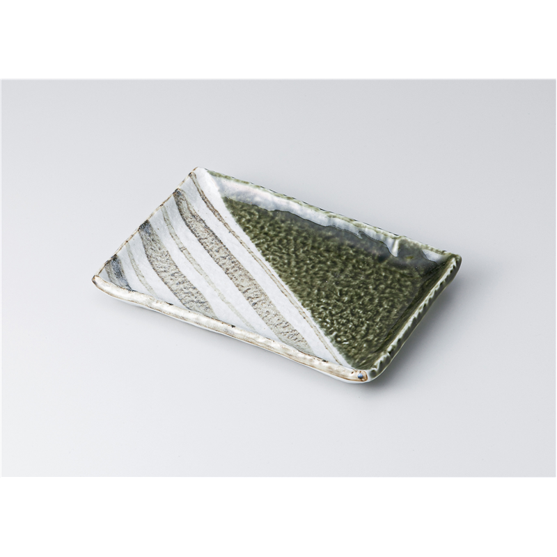 古林陶器 焼物皿 織部ストライプ7.0長角皿 513320477 1個（ご注文単位1個）【直送品】