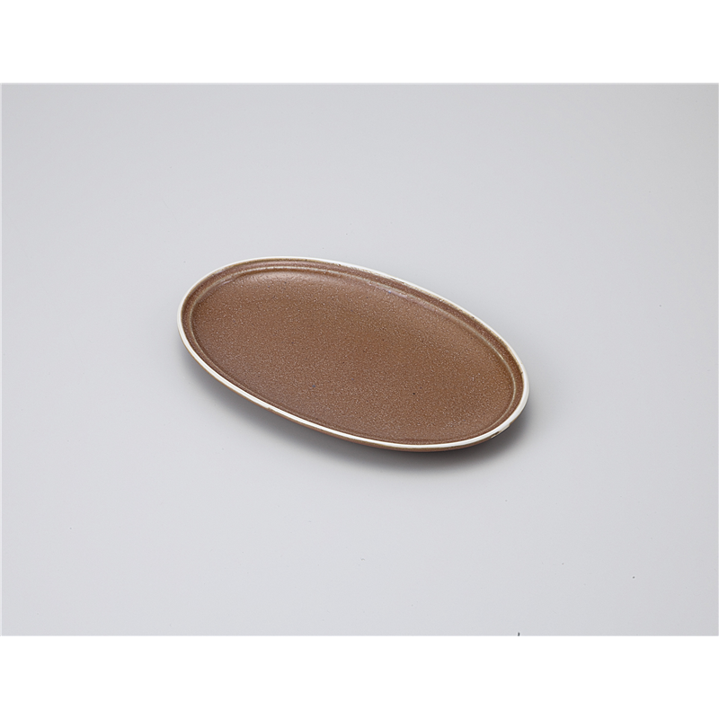 古林陶器 焼物皿 シナモン楕円皿 1114010408 1個（ご注文単位1個）【直送品】