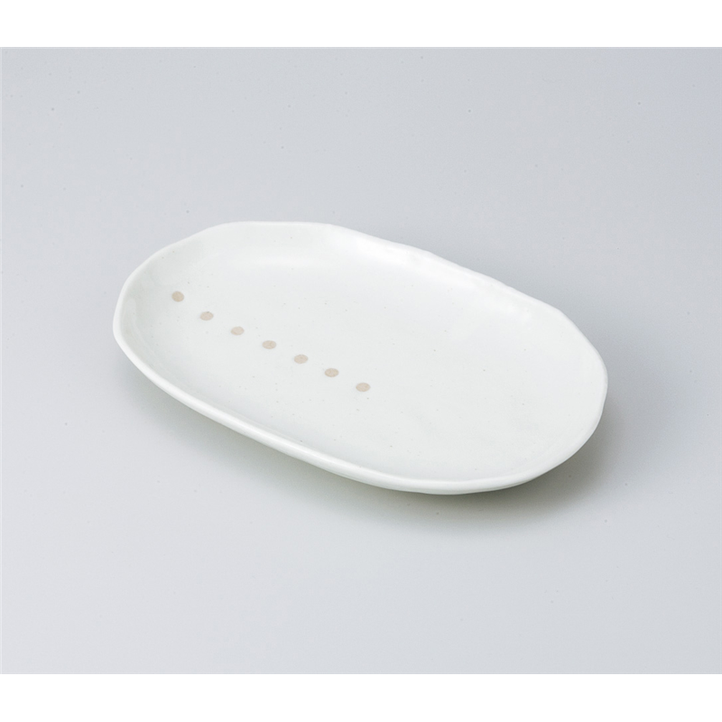 古林陶器 焼物皿 白マットドットスパ皿 822150240 1個（ご注文単位1個）【直送品】