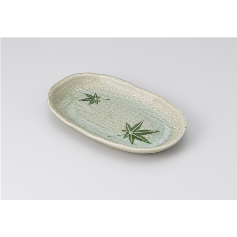 古林陶器 焼物皿 ビードロ紅葉玉渕小判皿(小) 542600774 1個（ご注文単位1個）【直送品】