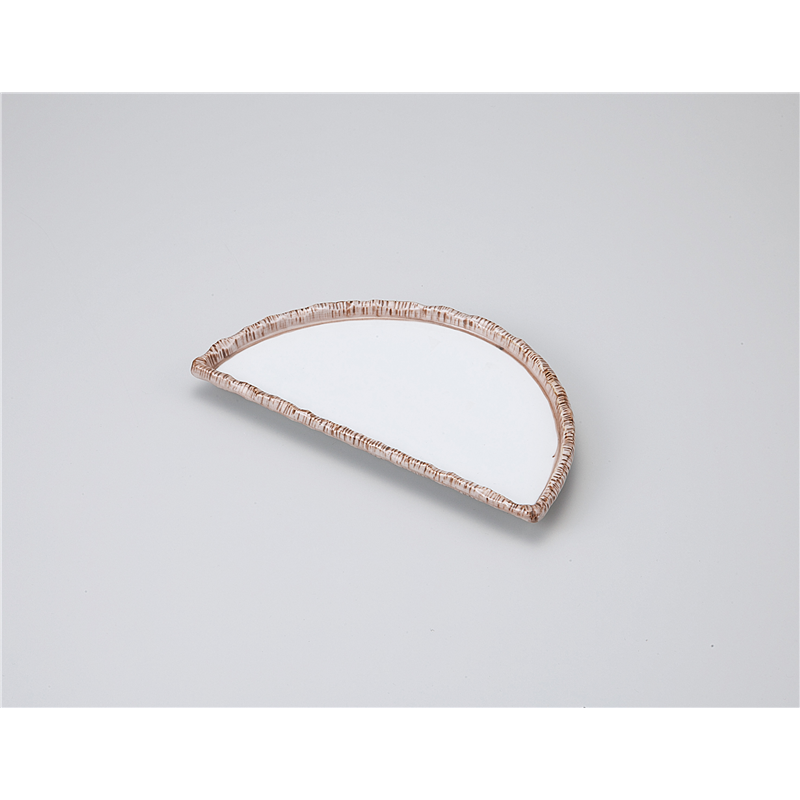 古林陶器 焼物皿 茶渕巻半月焼物皿(大) 1114150178 1個（ご注文単位1個）【直送品】