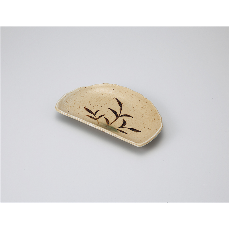 古林陶器 焼物皿 吉野芦 半月皿 1114140440 1個（ご注文単位1個）【直送品】