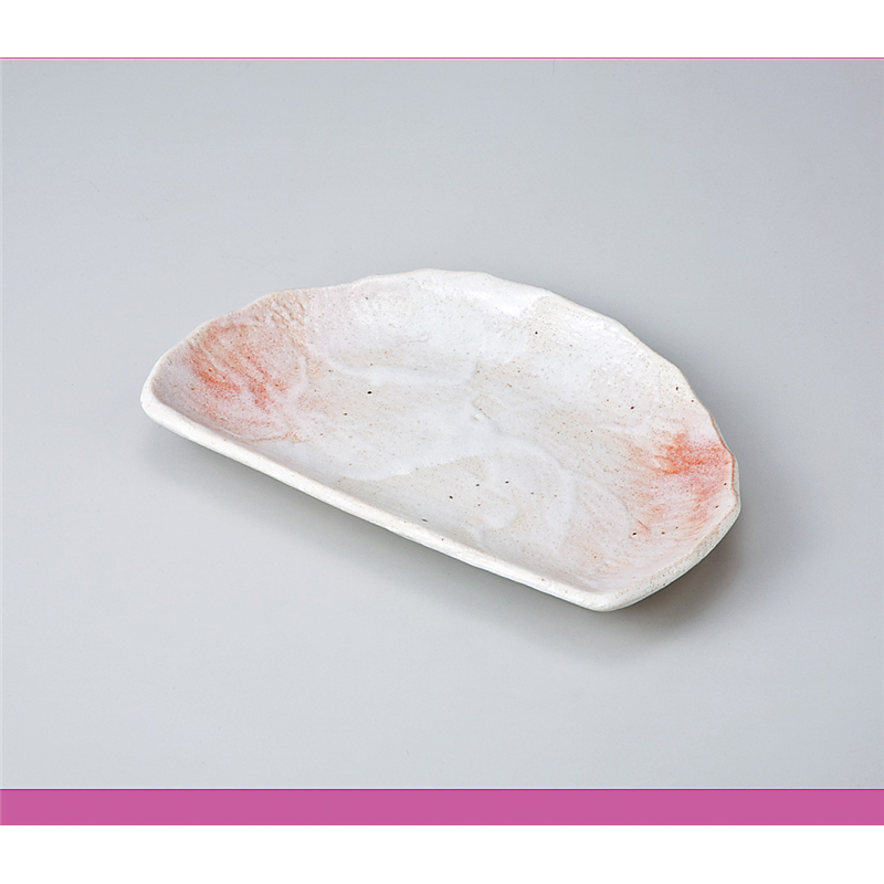 古林陶器 焼物皿 桜志野半月皿 712240161 1個（ご注文単位1個）【直送品】