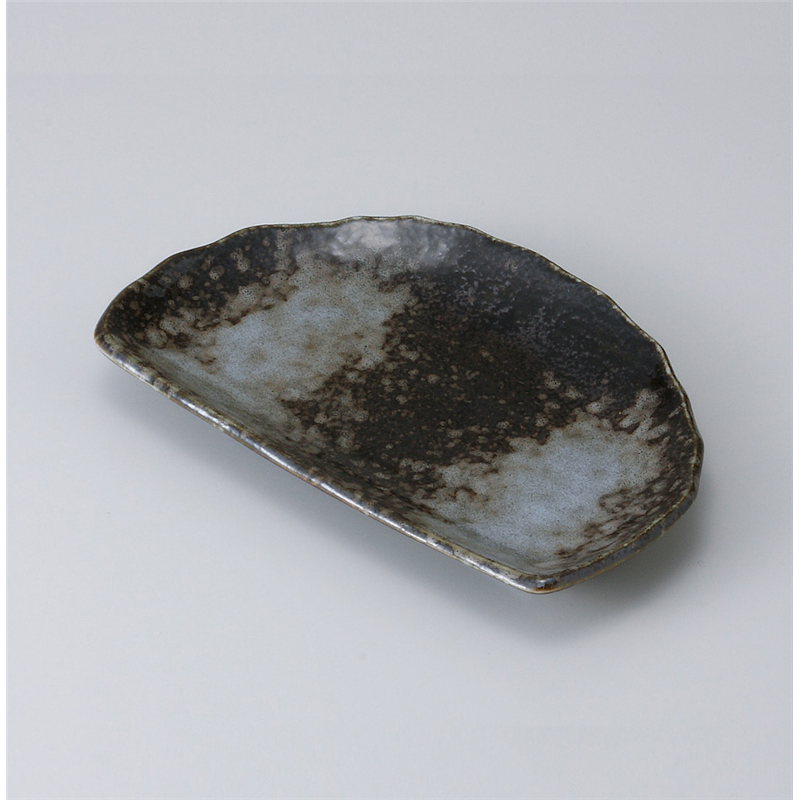 古林陶器 焼物皿 半月皿 天目白吹 513150461 1個（ご注文単位1個）【直送品】