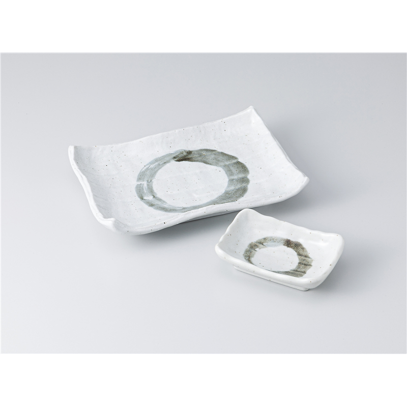 古林陶器 焼物皿 白結晶大文字焼物皿 1313550141 1個（ご注文単位1個）【直送品】