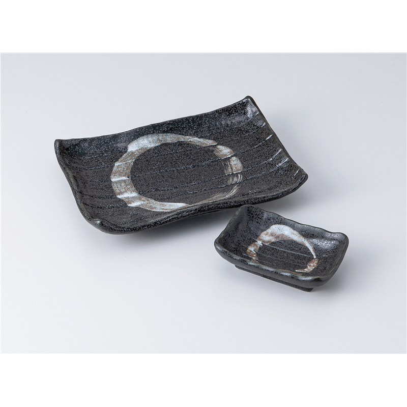 古林陶器 焼物皿 黒結晶大文字焼物皿 1313550341 1個（ご注文単位1個）【直送品】