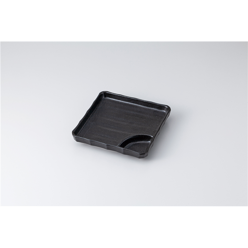 古林陶器 焼物皿 瀬戸黒正角仕切皿 1313610170 1個（ご注文単位1個）【直送品】