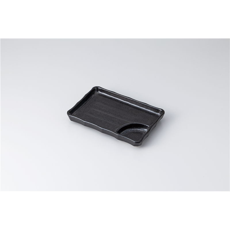 古林陶器 焼物皿 瀬戸黒7.0長角仕切皿 1313610570 1個（ご注文単位1個）【直送品】