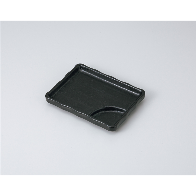 古林陶器 焼物皿 瀬戸黒5.5長角仕切皿 1014330570 1個（ご注文単位1個）【直送品】