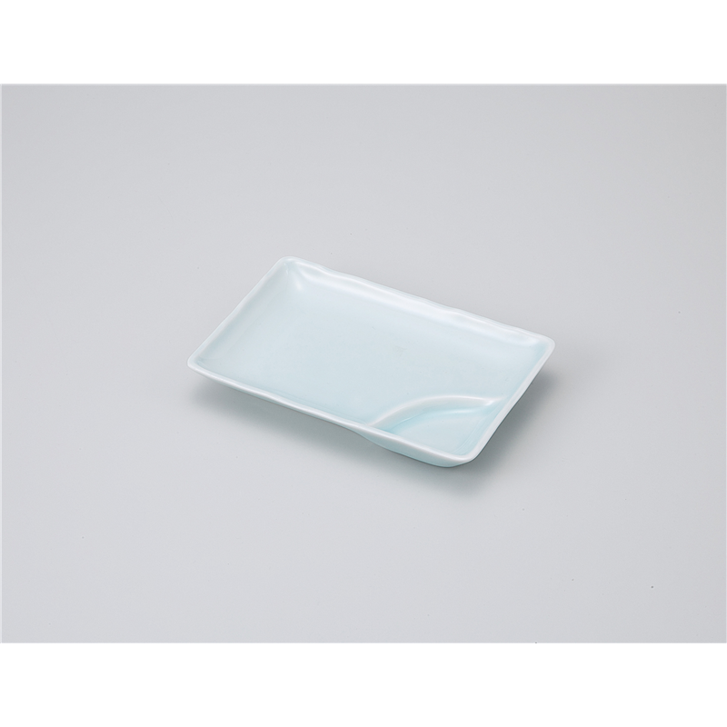 古林陶器 焼物皿 青白磁6.0長角仕切皿 1114550178 1個（ご注文単位1個）【直送品】