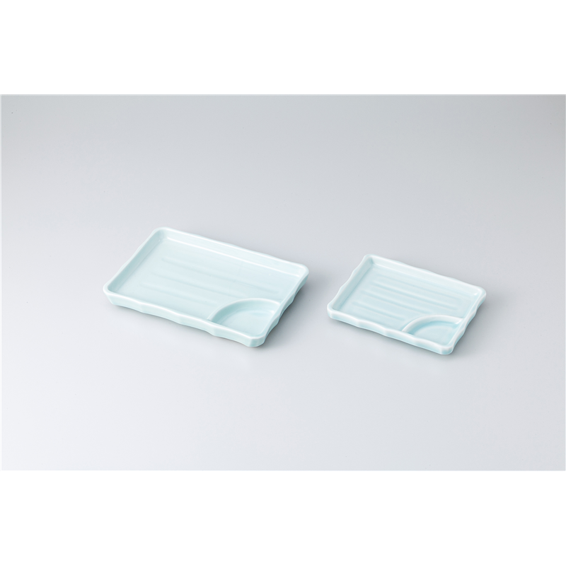 古林陶器 焼物皿 青白磁7.0長角仕切皿 1214450570 1個（ご注文単位1個）【直送品】