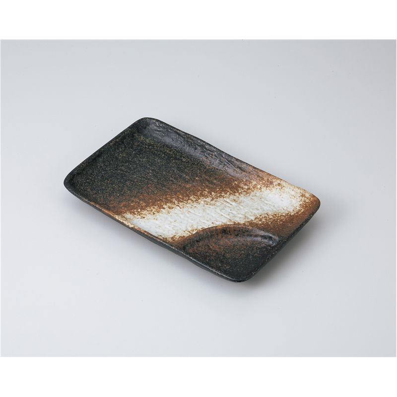 古林陶器 焼物皿 黒備前7.0仕切皿 1014350579 1個（ご注文単位1個）【直送品】