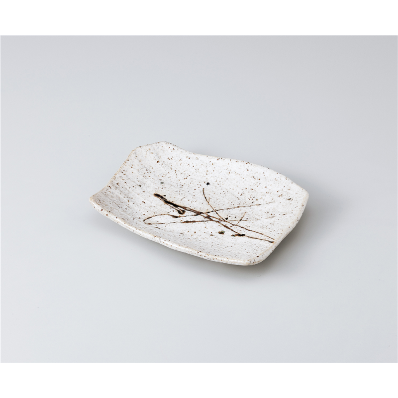 古林陶器 焼物皿 乱刷毛 四足焼物皿 1014430163 1個（ご注文単位1個）【直送品】