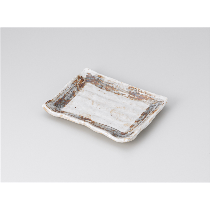 古林陶器 焼物皿 金流し渕波長角銘々皿 813630347 1個（ご注文単位1個）【直送品】