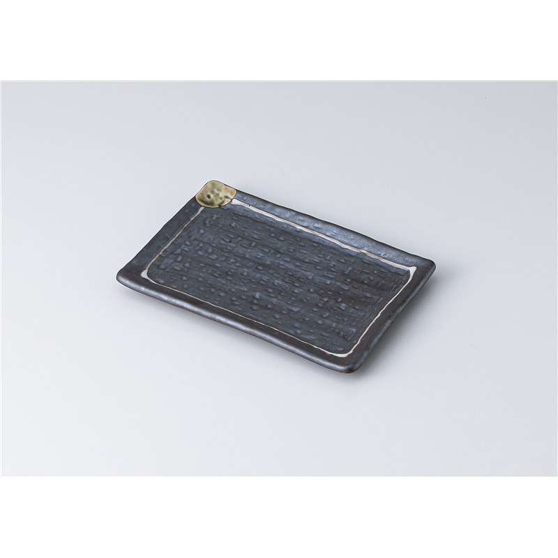 古林陶器 焼物皿 鉄釉ライン6.0長角皿 1314030279 1個（ご注文単位1個）【直送品】