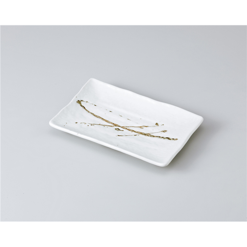 古林陶器 焼物皿 筆流し高浜串皿 白 1014530515 1個（ご注文単位1個）【直送品】