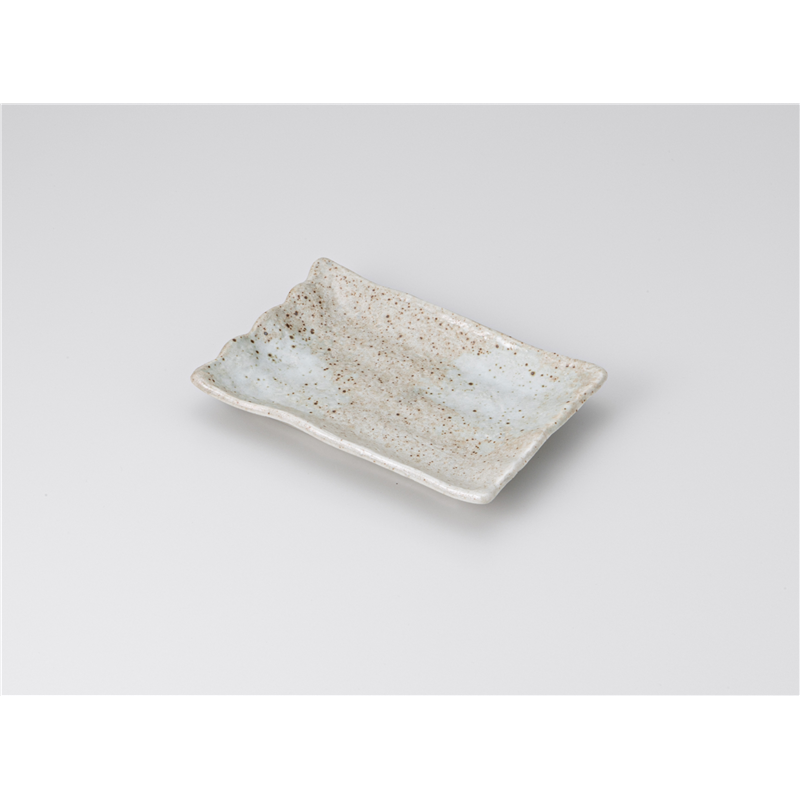 古林陶器 焼物皿 しのぎ長角小皿 グレー 1214920561 1個（ご注文単位1個）【直送品】