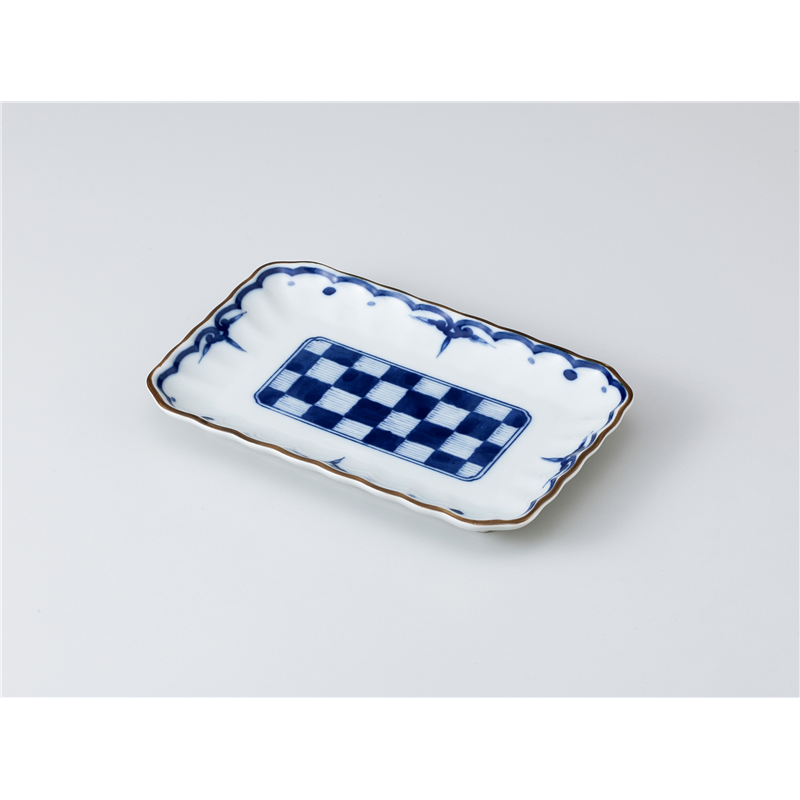 古林陶器 焼物皿 吉祥小紋 市松焼物皿 1013620235 1個（ご注文単位1個）【直送品】