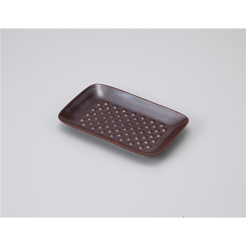 古林陶器 焼物皿 鉄砂エンボス長角皿 1115140474 1個（ご注文単位1個）【直送品】