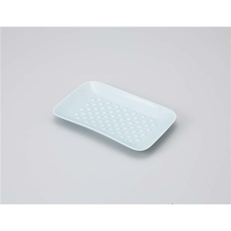 古林陶器 焼物皿 青白磁 エンボス長角皿 1115140578 1個（ご注文単位1個）【直送品】