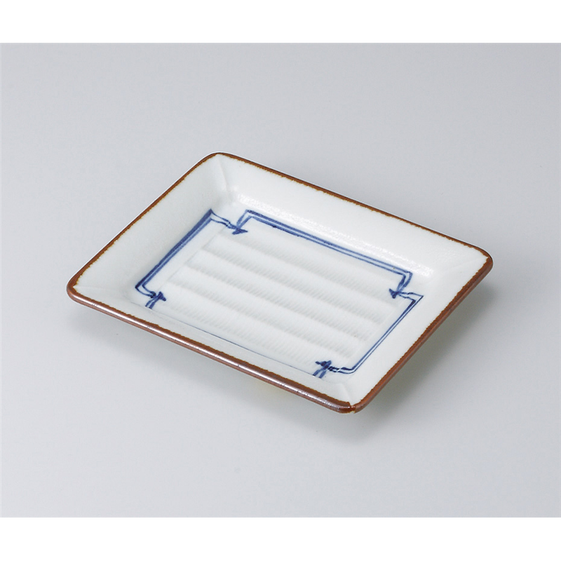 古林陶器 焼物皿 灰釉染付焼物皿 512930130 1個（ご注文単位1個）【直送品】