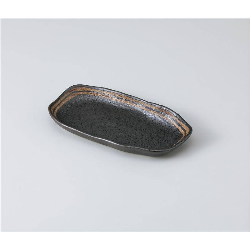 古林陶器 焼物皿 黒ライン6.0変形串皿 1014850247 1個（ご注文単位1個）【直送品】