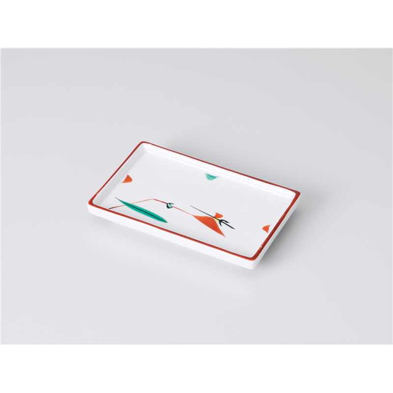 古林陶器 焼物皿 赤絵つゆ草のり皿 1014940279 1個（ご注文単位1個）【直送品】