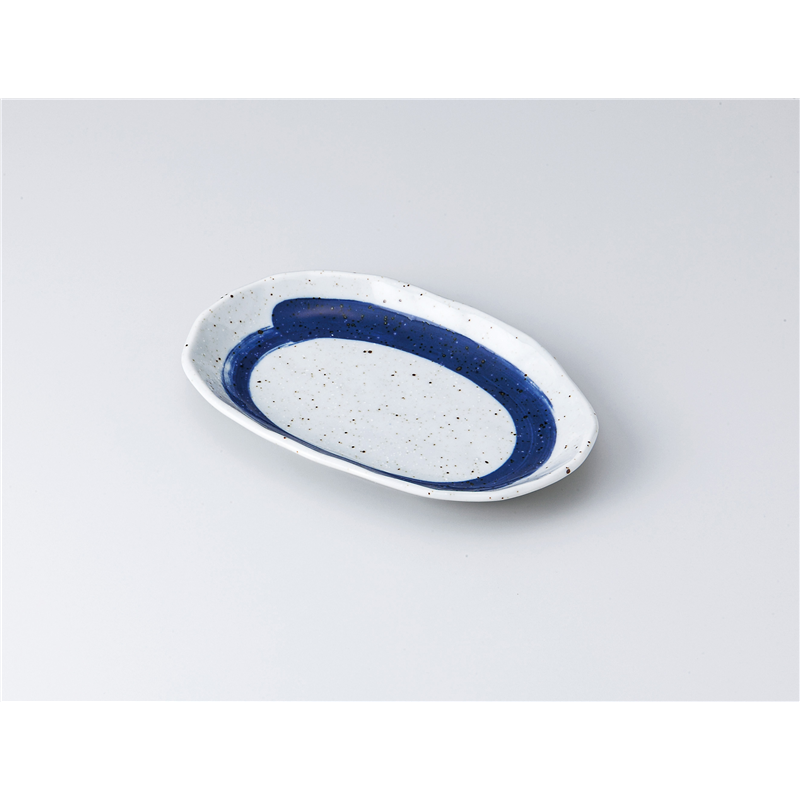 古林陶器 焼物皿 刷毛 楕円銘々皿 1314340140 1個（ご注文単位1個）【直送品】