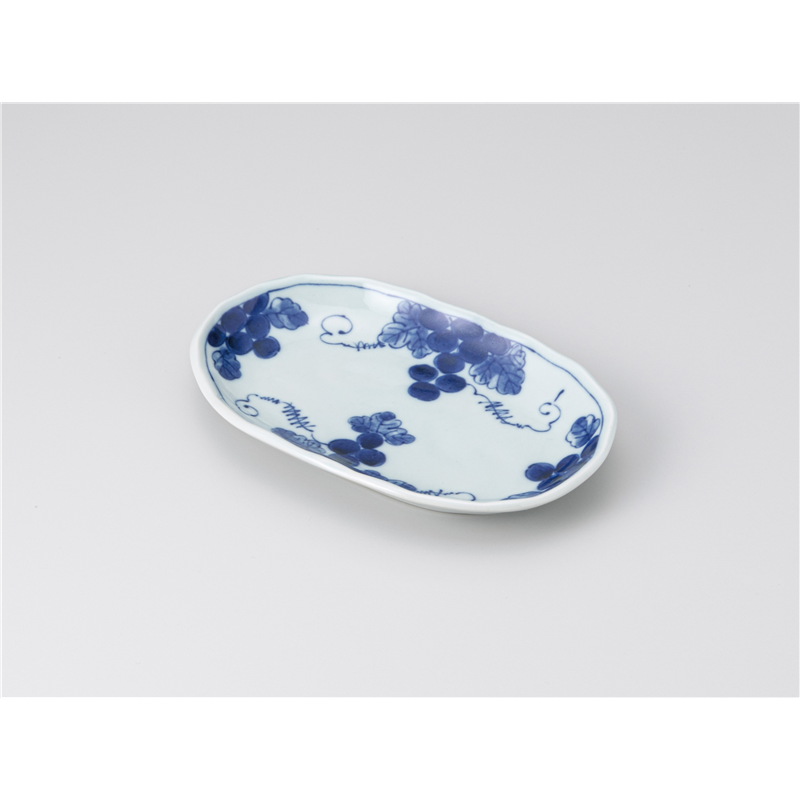 古林陶器 焼物皿 藍染ぶどう 銘々皿 1215050540 1個（ご注文単位1個）【直送品】