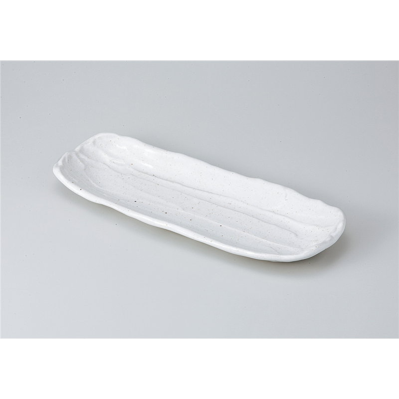 古林陶器 さんま皿 白釉荒ソギ盛込み皿 814050341 1個（ご注文単位1個）【直送品】