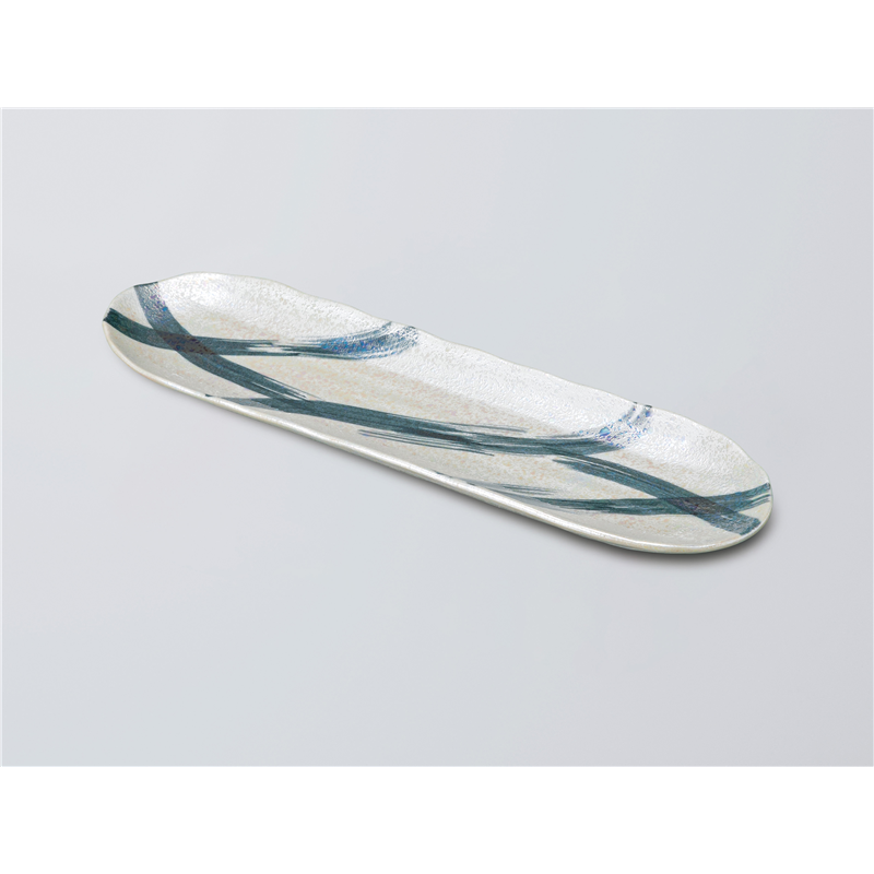 古林陶器 さんま皿 黒ラスター楕円長皿 1112140135 1個（ご注文単位1個）【直送品】