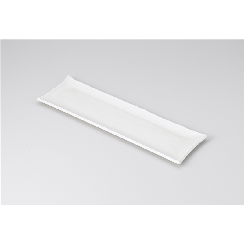 古林陶器 さんま皿 白マットちぎり35cm角長皿 1215410126 1個（ご注文単位1個）【直送品】