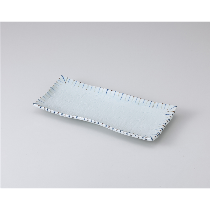 古林陶器 さんま皿 荒目青磁二色十草さんま皿 1015310370 1個（ご注文単位1個）【直送品】